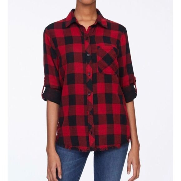 Beachlunchlounge Maxwell buffalo plaid plaid top - Picture 1 of 2